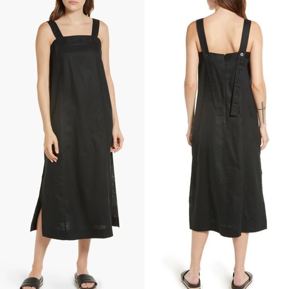 Madewell Dresses & Skirts - NWT MADEWELL Woman's Black Linen & Cotton Princess Seamed Midi Dress, Size XXS